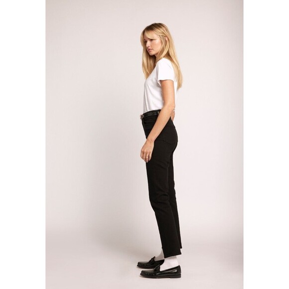 Current/Elliott The Soulmate Jeans Women's 26 Black Denim Slim Fit Straight NWT - Picture 4 of 15